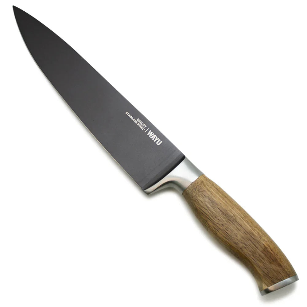 CUCHILLO DE ACERO INOXIDABLE Y MADERA ACACIA WAYU 34 CM
