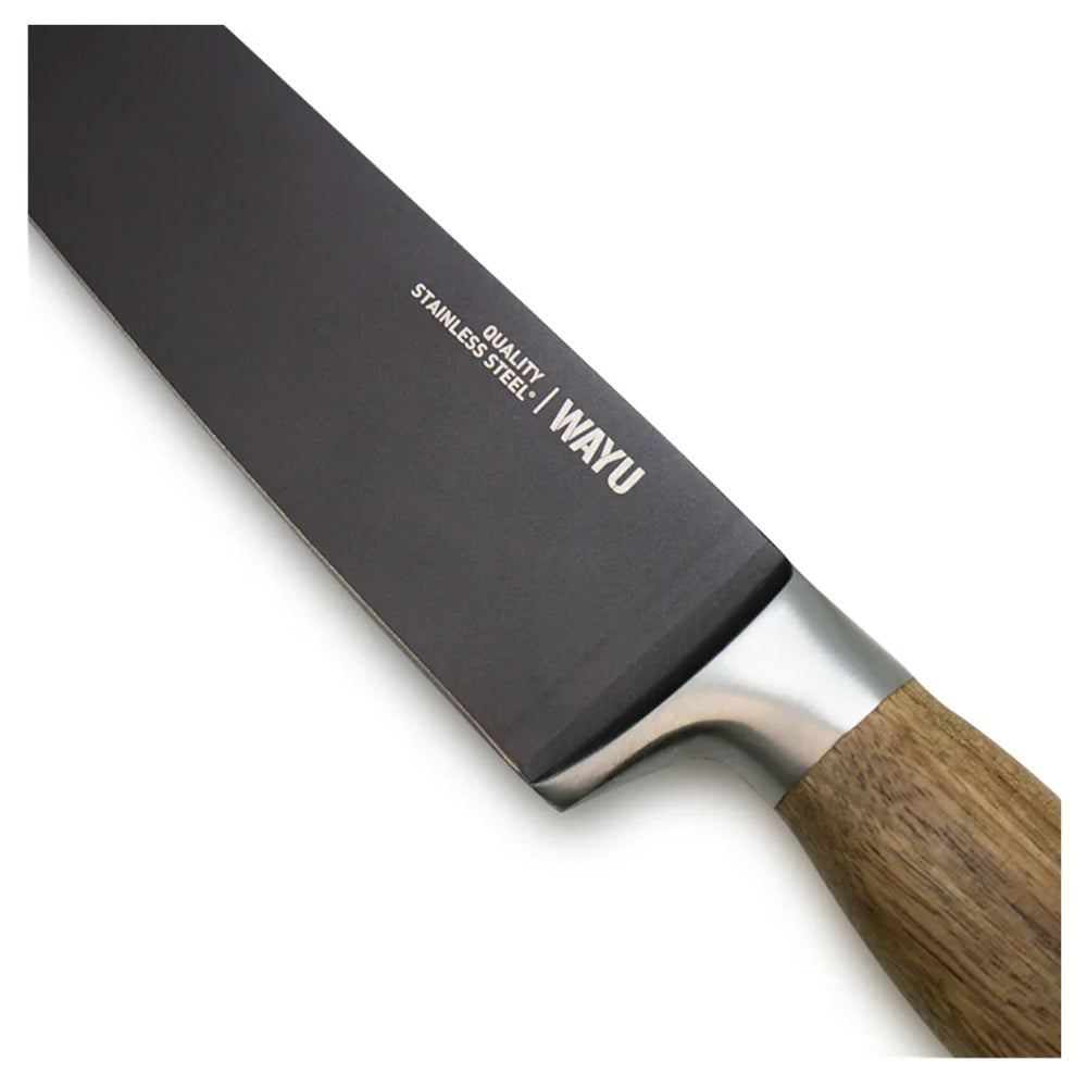 CUCHILLO DE ACERO INOXIDABLE Y MADERA ACACIA WAYU 34 CM
