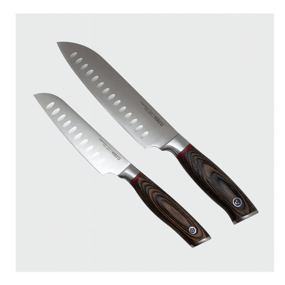 SET DE 2 CUCHILLOS SANTOKU YEDI WAYU