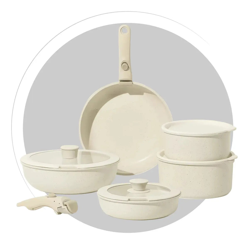 Batería De Cocina Ollas 17 Piezas Antiadherente Ceramica Granito Donnor