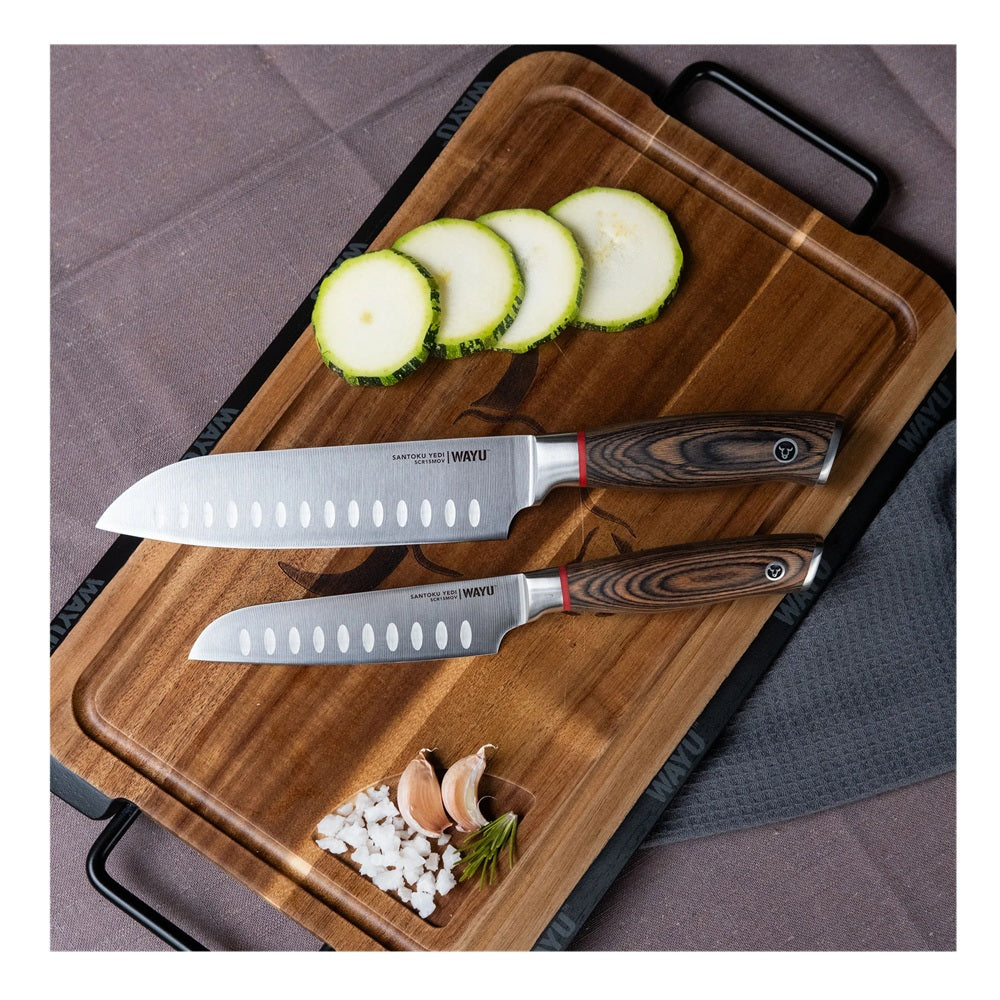 SET DE 2 CUCHILLOS SANTOKU YEDI WAYU